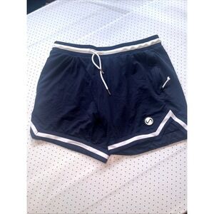 TLF Apparel Navy Contrast Trim Mesh Performance Training Shorts Large Athletic